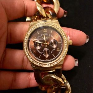 Akribos XXIV Two-Tone Twisted Chain-Link Watch